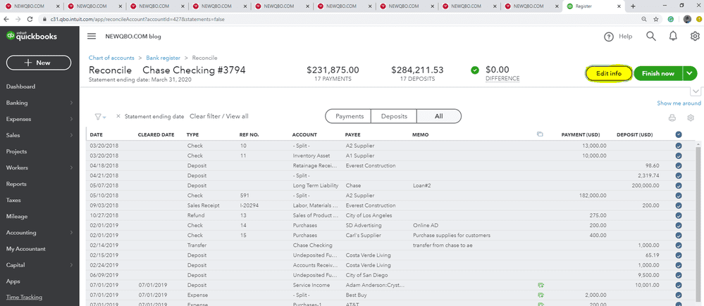 how to do reconciliation in quickbooks