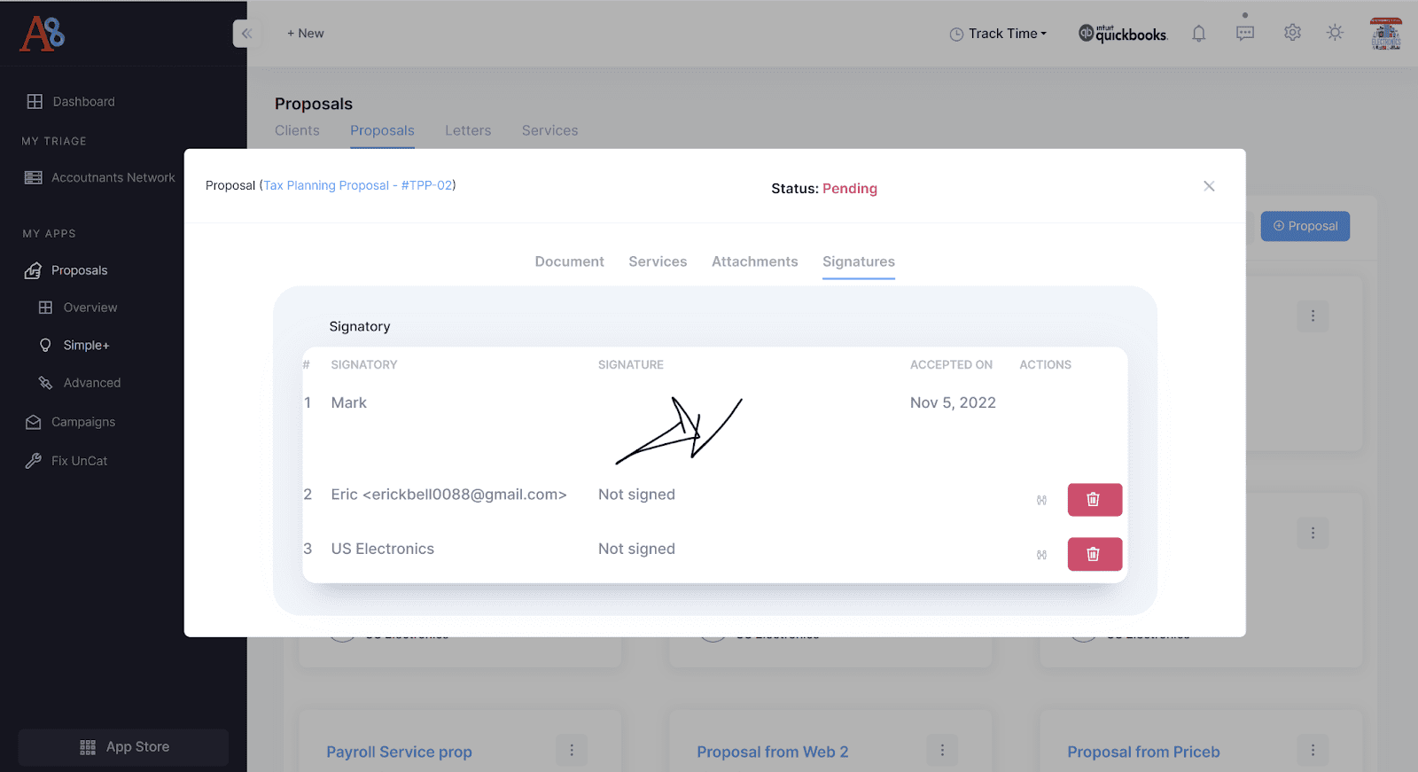 proposal software that integrates with quickbooks